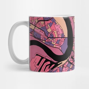 Dusseldorf Map Pattern in Purple & Pink Mug